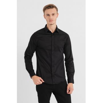 Camasa slim fit cu aspect satinat