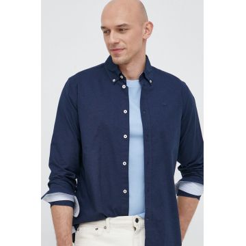 North Sails camasa din bumbac barbati, culoarea albastru marin, cu guler button-down, regular