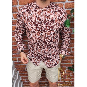 Camasa de barbati, slim fit, cu tunica, cu model Summer Collection - CM318