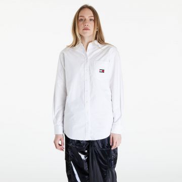 Cămașă Tommy Jeans Boyfriend Badge Shirt White