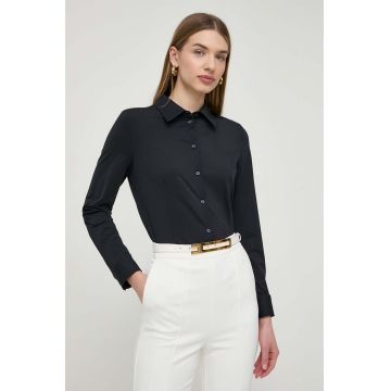 BOSS cămașă femei, culoarea bleumarin, cu guler clasic, regular 50518181