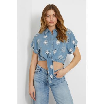 Camasa crop din chambray