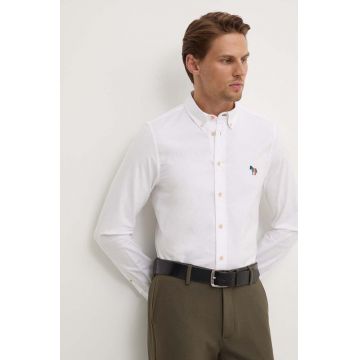 PS Paul Smith camasa din bumbac barbati, culoarea alb, cu guler clasic, regular, M2R.599R.N21846