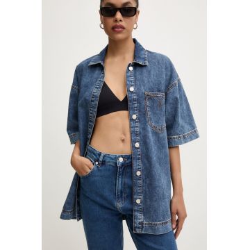 Moschino Jeans camasa jeans femei, cu guler clasic, relaxed, 0214.8224