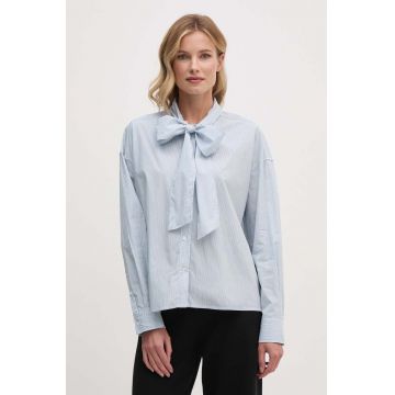 Pepe Jeans camasa din bumbac KARYSHA femei, cu un decolteu legat, relaxed, PL304927