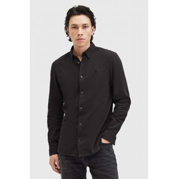 AllSaints camasa din bumbac LOVELL LS SHIRT barbati, culoarea negru, cu guler clasic, slim, M152SB