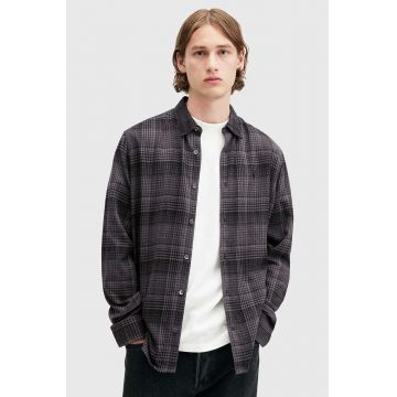 AllSaints camasa din bumbac SONIK LS SHIRT barbati, culoarea gri, cu guler clasic, relaxed, M037SB