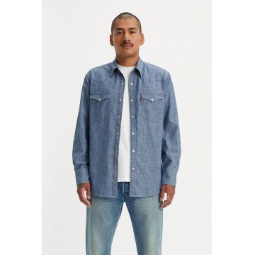 Camasa de denim cu buzunare pe piept Barstow