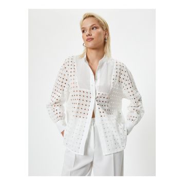 SHIRTS LS Koton Women Long Sleeve Cutwork Shirt 184411