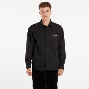 Cămașă Carhartt WIP L/S Module Script Shirt UNISEX Black/ White Rigid