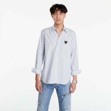 Cămașă Comme des Garçons PLAY Black Heart Striped Shirt Light Blue/ White/ Black