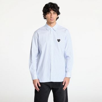 Cămașă Comme des Garçons PLAY Black Heart Striped Shirt UNISEX White/ Light Blue