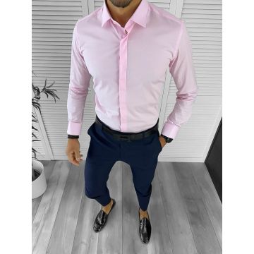 Camasa barbati roz slim fit 13006 E