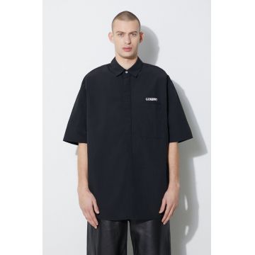 Marcelo Burlon cămașă Logo Nylon Over Shirt bărbați, culoarea negru, cu guler clasic, relaxed, CMGG005S24FAB0011001