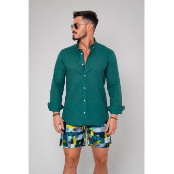 Camasa de plaja dIn In Dark Green 12359