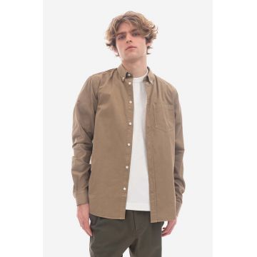 Norse Projects cămașă din bumbac Anton Light Twill bărbați, culoarea bej, cu guler button-down, regular N40.0790.0966-0966