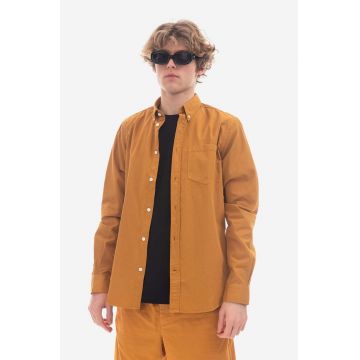 Norse Projects cămașă din bumbac Anton Light Twill bărbați, culoarea portocaliu, cu guler button-down, regular N40.0790.8127-8127