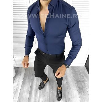 Camasa barbati slim fit bleumarin B8487