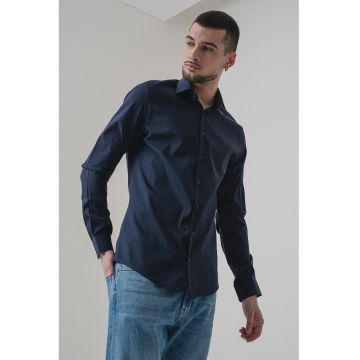 Camasa slim fit din amestec de lyocell