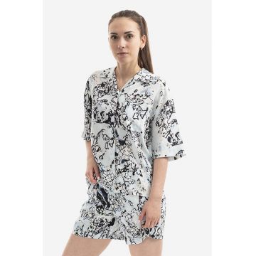 MCQ cămașă de mătase Allover cu guler clasic, regular 668283RSB064138-BLUE